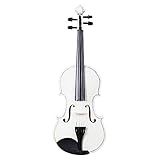 Novo Violino Acústico 4 4 Violino De Tamanho Completo Com Estojo De Transporte De Resina De Arco Instrumento De Madeira Maciça Para Iniciantes Adultos Meninos Meninas Crianças Branco