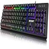 NPET Teclado Para Jogos K10V3PRO Teclas Retroiluminadas RGB Resistente A Derramamentos Teclas Personalizáveis Teclas Multimídia Dedicadas Preto