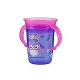 Nuby Copo Com Alça Decorado Com Alça 360 Graus 240Ml Lilás