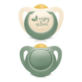 Nuk For Nature Latex 2 Unidades 0 A 6 Meses Verde