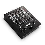 Numark M6 USB Mixer De DJ De 4 Canais Com Interface De áudio Integrada Equalizador De 3 Bandas Entrada De Microfone E Crossfader Substituível Com Controle De Inclinação Prata Preto