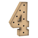 Número 4 Letra Caixa Grande Mdf 100cm Altura Furo Iluminação