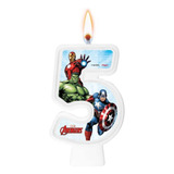 Número 5   Vela Os Vingadores Avengers   Para Bolo E Festa