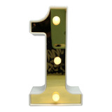 Números Em Led 3d Decorativo Dourado