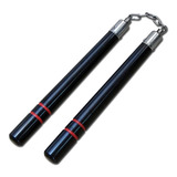 Nunchaku Em Madeira Na Cor Preta Com Corrente 