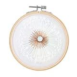 NUOBESTY 1 Conjunto Bordado Kits Decorações De Flores Kit De Flores Linha De Bordar Bastidor De Bordar Decoração Estilo Europeu Obra De Arte Ornamento Pacote De Materiais De Madeira Branco