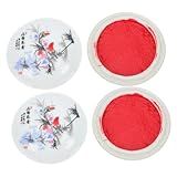 NUOBESTY 2 Unidades Almofada De Tinta Selos Infantis Almofadas De Carimbo Laváveis Para Pasta De Tinta Vermelha Cerâmica Bloco De Tinta De Pintura Porcelana Azul E Branca Aluna