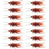 NUOBESTY 60pcs Fake Scary Roach Novel Simulation Plastic Bugs For Halloween Prank Props -Brown-