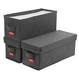 NUSWOR Caixa De Armazenamento De CD Premium - Caixa Organizadora De CD Empilhável Com Tampa - Comporta 105 Caixas De Joias - 36-5 X 14 X 16 Cm - Pacote Com 3 - Cinza