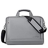 NUTOT Pasta Para Notebook Case Notebook Maleta Executiva Impermeável Alta Capacidade Portátil Bolsas De Ombro 15 Polegadas Cinza Claro 