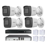 Nvr 04 Canais Hikvision Poe 04 Cameras Bullet Ip 4 0mm Poe