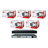 Nvr 08 Canais Hikvision Poe 05 Cameras Ip Poe Lente 2 8mm