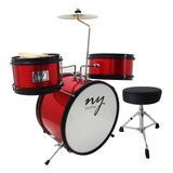 Ny f1rst Ny 1047 Rd Bateria Infantil Acústica 2t Vermelha Com Banco New York Cor Vermelho