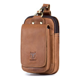 O Bolsa De Cinto De Couro Vintage Masculina Carteira De