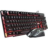 O Melhor Kit Teclado E Mouse Gamer Duo X51 Luminoso 2 Em 1 USB 1600DPI