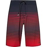 Oakley Bermuda Masculina Fade Out 53 3 Cm Rc Boardshort Preto Listras Vermelhas 32 EUA