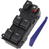Obaee Interruptor De Janela Mestre Botão De Controle De Energia Dianteiro Esquerdo Lado Do Motorista Compatível Com 2007 2008 2009 2010 2011 Honda CR V Substituição OEM 35750 SWA K01 1 Botão Automático Luz Verde 22 Pinos