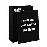 OcePor Cartolina Preta 21 6 Cm X 28 Cm Cartolina Preta 100 Folhas 41 7 Kg 250 Gsm Papel Grosso Para Cartão Papel Pesado Para Impressora Currículo álbuns Arte Artesanato Cartões De Visita