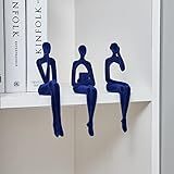 Octdays Conjunto De 3 Estátuas Blue Thinker Para Decoração De Casa  Estatuetas De Arte Abstrata Escultura Moderna De Resina  ótimo Para Quarto  Suporte De TV  Lareira Ou Decoração De Mesa De Escritório