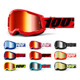 Oculos 100 Strata 2 Lente Espelhada Motocross Trilha Enduro
