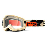 Óculos 100 Strata 2 Lente Transparente Trilha Motocross Cor Da Armação Kombat Tamanho Único