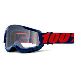 Óculos 100  Strata 2 Lente Transparente Trilha Motocross Cor Da Armação Masego Tamanho Único