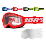 Óculos 100 Strata 2 Motocross Trilha Enduro Brinde