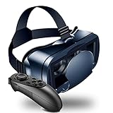 Óculos 3D VR Realidade Virtual Com Controle Remoto Para Filmes Em 3D VR E Videogames VR Anti Bluelight Ajustável Sistema De Cuidados Com Os Olhos Para Pupila IOS E Android  Preto  B 
