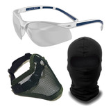 Oculos Airsoft Ca Mascara Meia Face Tela Balaclava Militar