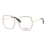 Óculos Armação Carmim Crm41681 C1 Feminino Preto Dourado