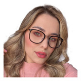 Óculos Armação Feminino Grau Feminino Preto Redondo