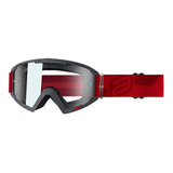 Óculos Asw A2 Kick Cinza Vermelho Cross Motocross Trilha