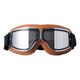 Óculos Aviador Motociclista Retrô Capacete Aberto Espelhado
