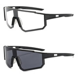 Óculos Bike Ciclismo Esportivo Proteção Uv Kit 2 Unidades Cor Da Armação Preto Cor Da Lente Preto E Transparente