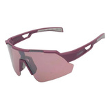 Oculos Ciclismo Elleven El61 Lente Policarbonato Uv400 Cor Roxo E Cinza