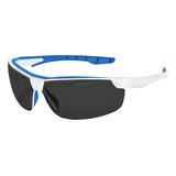 Óculos Ciclismo Vôlei Esportivo Epi Sol Uv400 Neon Steelflex Armação Azul E Branco Lente Azul espelhado
