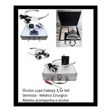 Óculos Cirúrgico Lupa Cabeça 3 5x Led 3 Dentista Médico