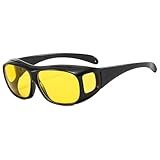 Óculos De Direção Com Visão Noturna Antirreflexo Polarizado óculos Noturnos Com Lentes Amarelas Ajuste Sobre óculos Para Homens E Mulheres Preto Amarelo
