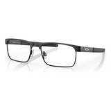 Óculos De Grau Oakley Metal Plate Titânio Satin Black Cor Preto Tamanho 56