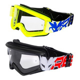 Oculos De Motocross Trilha Enduro Red Dragon Wind Cor Da Armação Fluor Cor Da Lente Transparente Tamanho Único