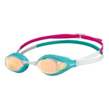Óculos De Natação Air speed Lente Mirror Dourada Arena Cor Azul Turquesa pink