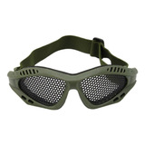 Óculos De Proteção Airsoft Paintball Tela Metal Tático Full Cor Verde