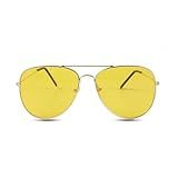 Óculos De Sol Aviador Unissex Lentes Proteção UV Armação Reforçada Moda Classica Estilo Casual PREMIUM DUPIN AMARELO 