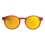 Oculos De Sol Bacaba Round Polarizado Espelhado Uv Vermelho Cor Da Lente Laranja Espelhado Desenho Redondo