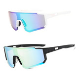 Óculos De Sol Bike Esportivo Corrida Proteção Uv Kit 2 Peças Cor Branco E Preto Cor Da Armação Branco E Preto Cor Da Lente Espelhado