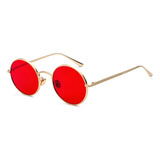 Óculos De Sol Bulier Modas John Lennon Cor Vermelho Armação De Aço Lente De Policarbonato Haste De Aço