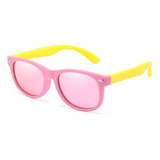 Óculos De Sol Bulier Modas Kids Colorê Flexivel Crianças Cor Rosa Cor Da Armação Rosa Cor Da Haste Amarelo Cor Da Lente Rosa