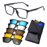 Óculos De Sol Clip On C Armação Grau 6 X 1 Polarizado Uv400 Armação Preto 2268 54 18 138 Lente Cinza escuro Desenho Mirror