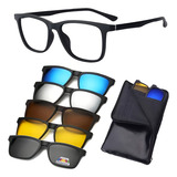 Óculos De Sol Clip On C Armação Grau 6 X 1 Polarizado Uv400 Armação Preto 3517 54 18 148 Lente Cinza escuro Desenho Mirror