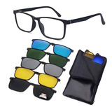 Óculos De Sol Clip On C Armação Grau 6 X 1 Polarizado Uv400 Armação Preto 6512 57 17 146 Lente Cinza escuro Desenho Mirror